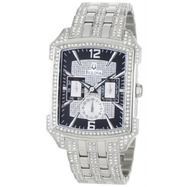 Bulova Crystal Men's Stainless Steel Quartz Watch 96C108