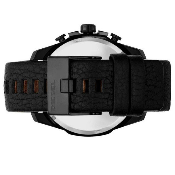 Diesel Mega Chief Men's Black Leather Quartz Watch DZ4291