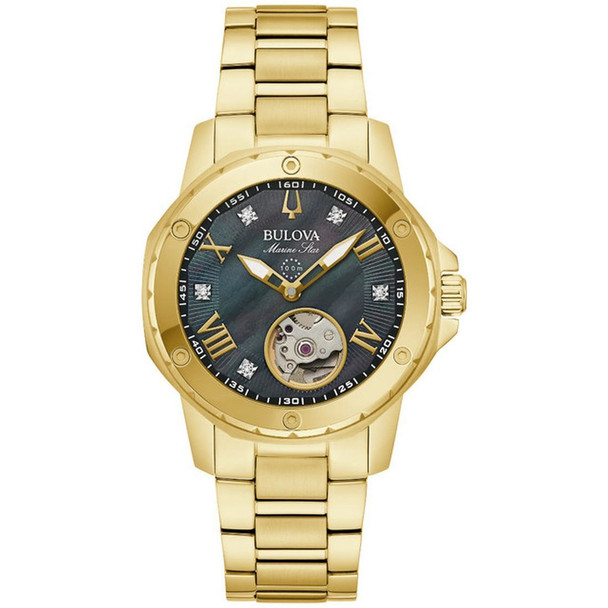 Bulova Marine Star Women's Gold Stainless steel Automatic Watch 97P171