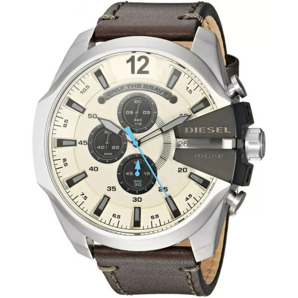Diesel Mega Chief Men's Brown Leather Quartz Watch DZ4464