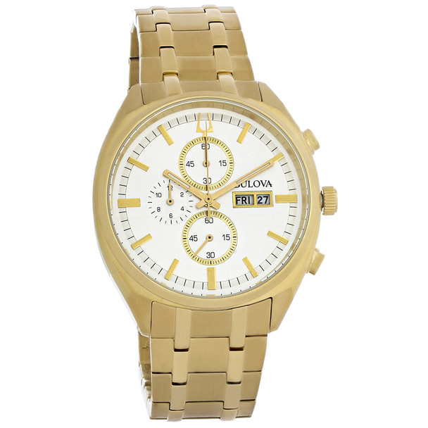 Bulova Surveyor Men's Gold Tone PVD Stainless Chronograph Quartz Watch 97C109