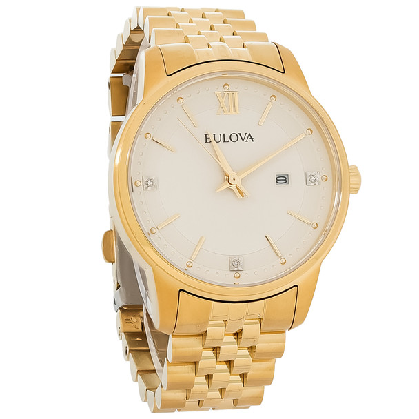 Bulova Women's Diamond Gold Tone PVD Stainless Steel Quartz Watch 97P155