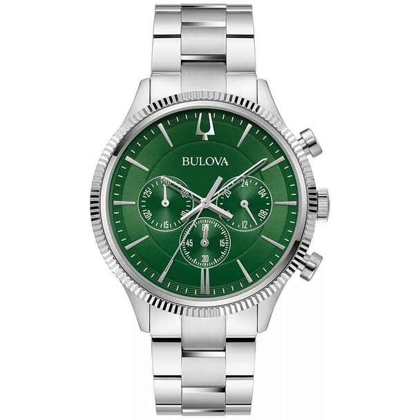 Bulova 96A322 Men's Classic Green Dial Chronograph Watch