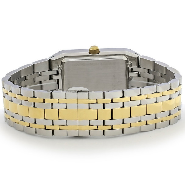 Bulova Quadra Men's Black Dial 2-Tone Stainless Steel Quartz Watch 98D153