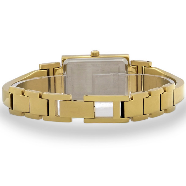 Bulova Bangle Women's Diamond Gold-Tone Stainless Quartz Watch 97P141