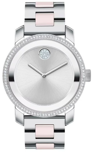 Movado Bold Crystal Silver Dial Women's Quartz Watch 3600881