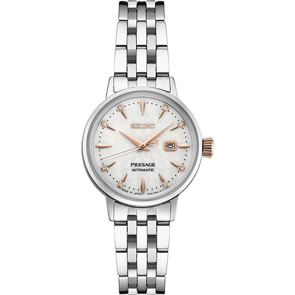 Seiko Presage Cocktail Automatic Diamond White Dial Women's Watch SRE009