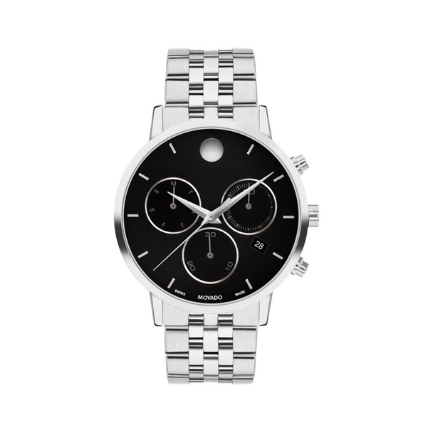Movado Museum Classic Men's Black Dial Stainless Steel Quartz Watch 0607776
