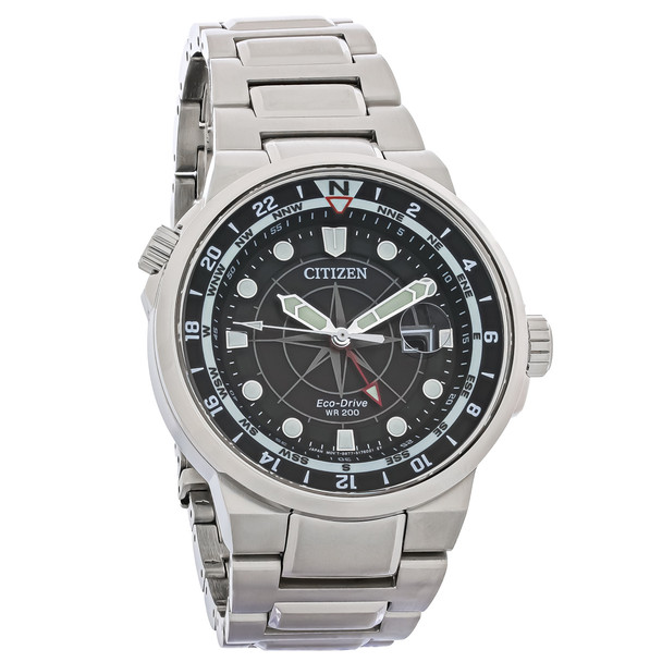 Citizen Eco-Drive Men's Endeavour Stainless Steel Black Dial Watch BJ7140-53E