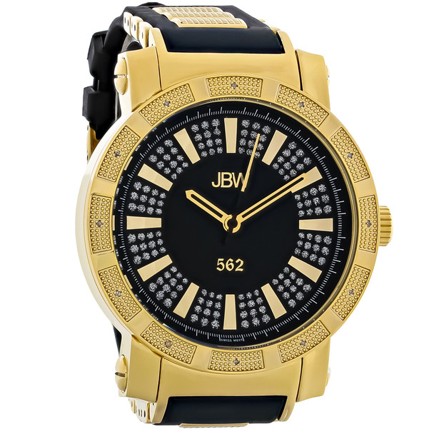JBW 562 Mens 18k Gold PVD Stainless Steel Diamond Quartz Watch JB-6225-J
