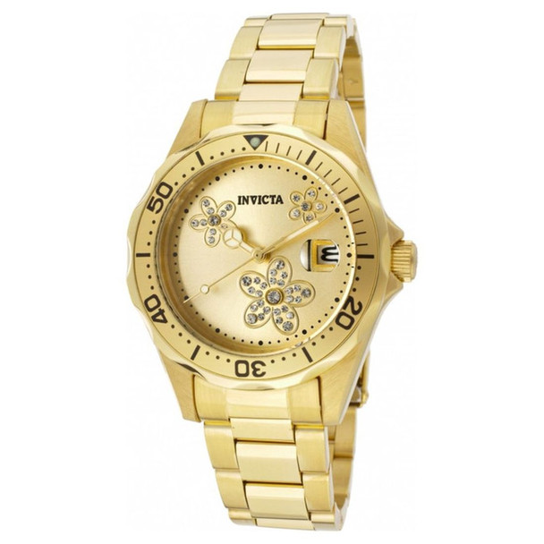 Invicta Pro Diver Women's Gold-Tone Dial Quartz Watch 12508