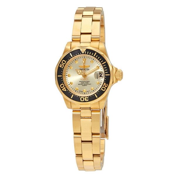 Invicta Pro Diver Women's Gold-Tone Dial Quartz Watch 17038