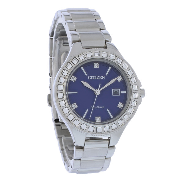 Citizen Eco-Drive Ladies Silhouette Crystal Stainless Steel Watch FE1190-53L