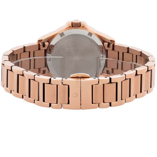Bulova Marine Star Women's Diamond Rose Gold Tone Stainless Quartz Watch 98R295