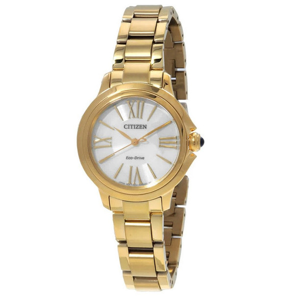 Citizen L Ceci Women's Gold-Tone White Dial Eco-Drive Watch EM1162-52A