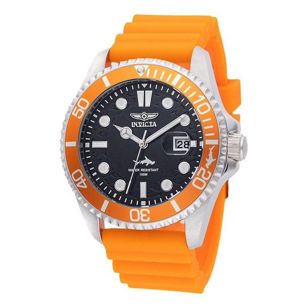 Invicta Pro Diver Men's Black Dial Orange Strap Quartz Watch 47162