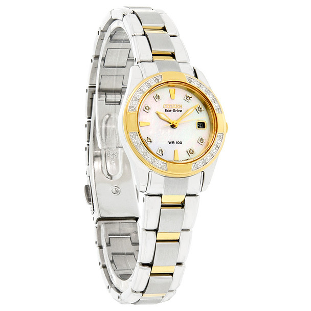 Citizen Eco-Drive Women's Regent Diamond Mop Dial 2Tone Watch EW1824-57D