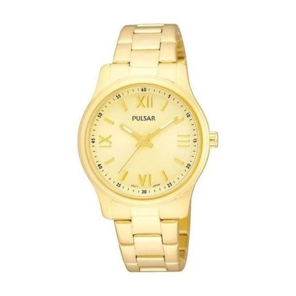 Pulsar Basic Dress Collection Women's Gold Dial Quartz Watch PH8062