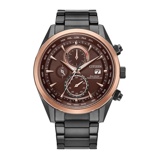 Citizen Perpetual Chronograph Men's Red Dial Eco-Drive Watch AT8267-51X