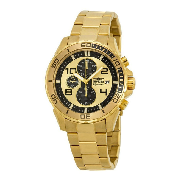 Invicta Signature II Chronograph Men's Gold Dial Quartz Watch 7472