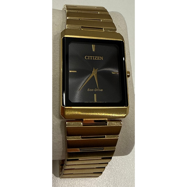 Citizen Eco-Drive Stiletto Men's Gold Tone Plated Stainless Watch AR3102-51E