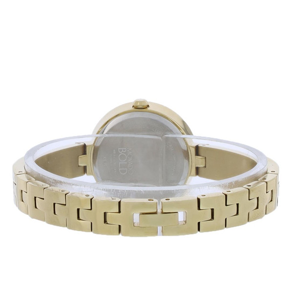 Movado Bold Women's Gold Tone Bangle Bracelet Quartz Watch 3600938