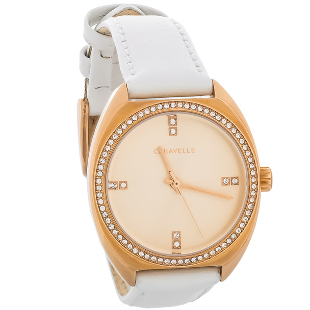 Caravelle By Bulova Retro Women's Rose Gold PVD Stainless Quartz Watch 44L251