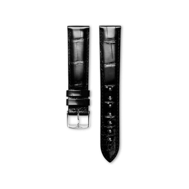 Longines L682134844 Black Aligator Leather Watch Strap