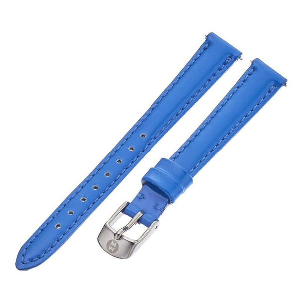 Michele Women's 12mm Patent Leather Blue Watch Strap MS12AA050473