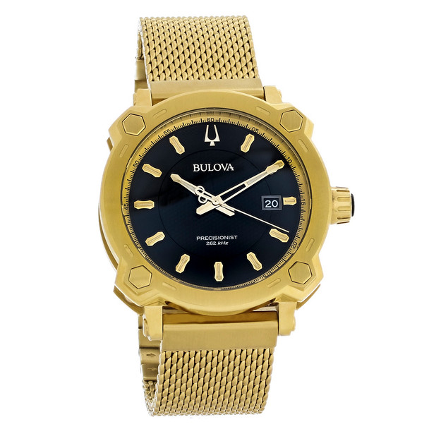 Bulova Precisionist Grammy Special Edition Gold Plated Steel Quartz Watch 97B163