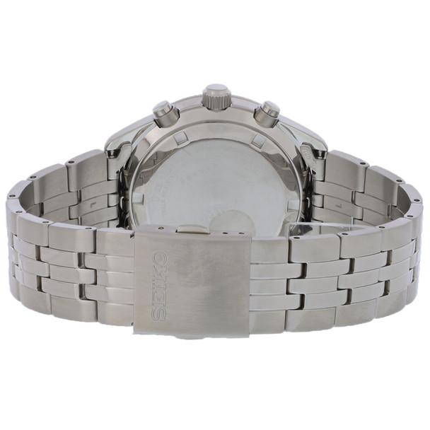 Seiko Essentials Black Dial Men's Stainless Chronograph Quartz Watch SSB429