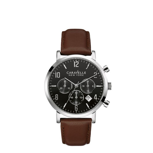 Bulova Caravelle Men's Quartz Chronograph Brown Leather Watch 43B140