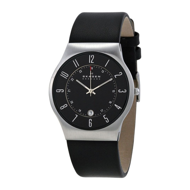 Skagen 233 Series Men's Quartz Black Leather Watch 233XXLSLB