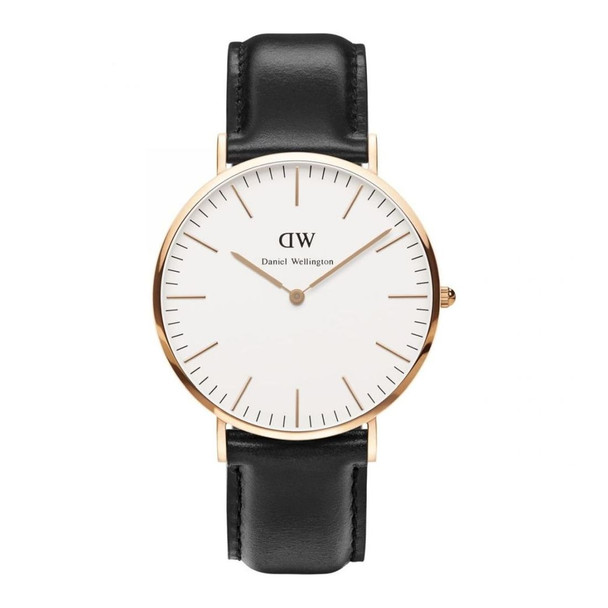 Daniel Wellington Classic Sheffield Men's Quartz Black Leather Watch DW00100007