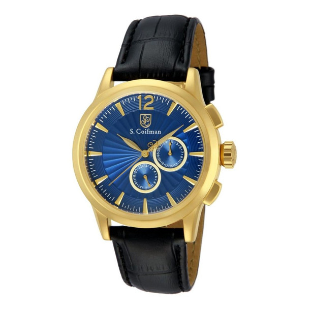 S. Coifman Heritage Men's Quartz Black Leather Watch SC0264