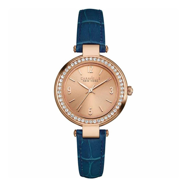 Bulova Caravelle Women's Quartz Blue Leather Watch 44L178