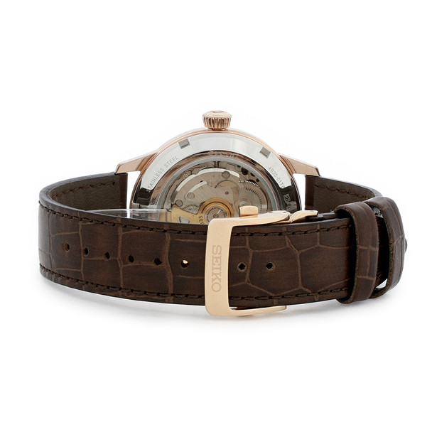 Seiko Presage Men's Rose Gold Plated Stainless Steel Automatic Watch SRPB46