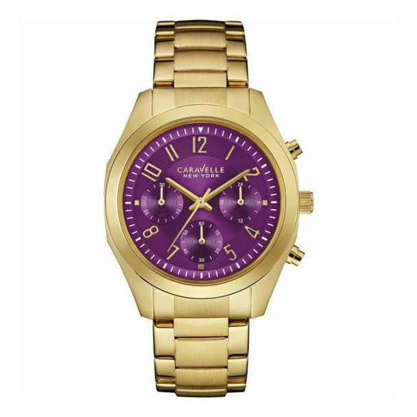 Bulova Caravelle New York Women's Purple Dial Quartz Chronograph Watch 44L193