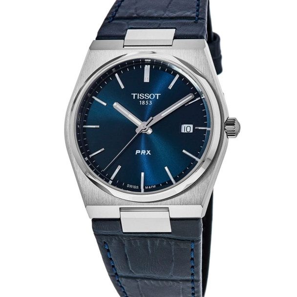 Tissot PRX Quartz Blue Dial Leather Strap Men's Watch T137.410.16.041.00
