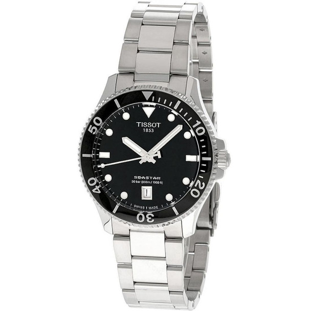 Tissot Seastar 1000 Black Dial 40mm SS Men's Quartz Watch T120.410.11.051.00