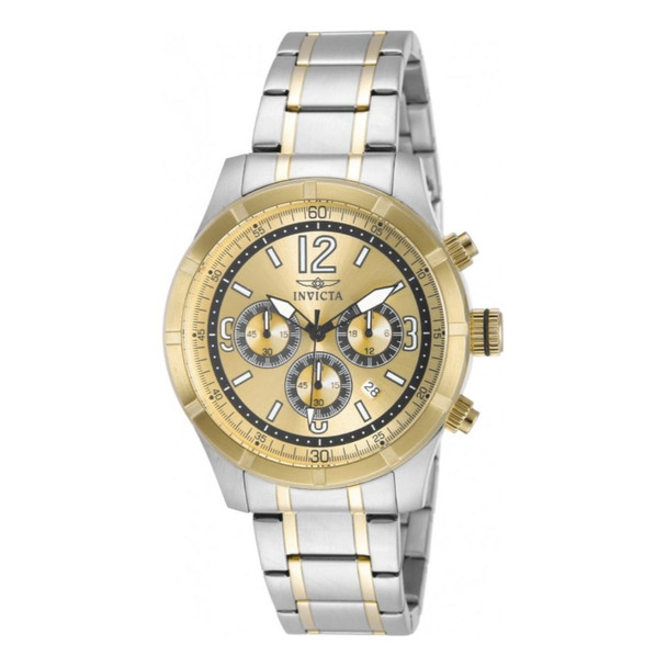 Invicta Specialty Classic Men's Gold-Tone Dial Quartz Chronograph Watch 11374
