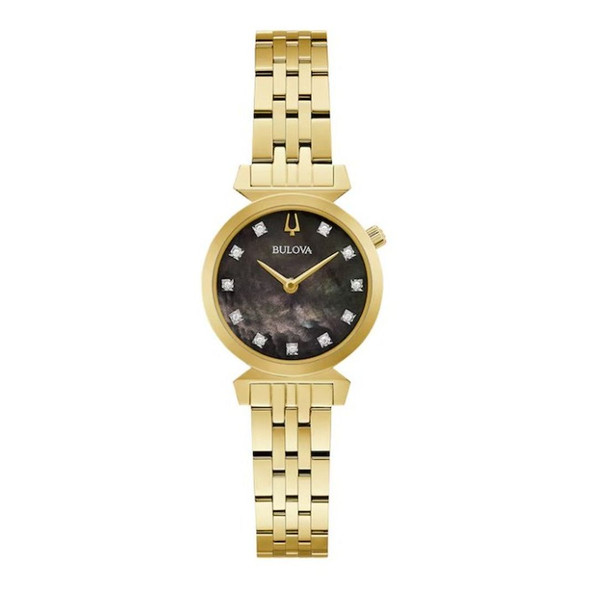 Bulova Regatta Women's Diamond Black Mother of Pearl Dial Quartz Watch 97P173