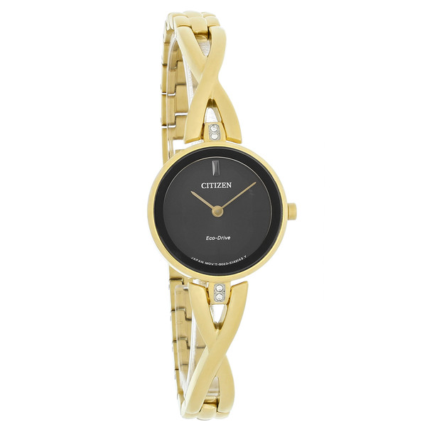Citizen Eco-Drive Women's Silhouette Crystal Gold Tone Bracelet Watch EX1422-54E