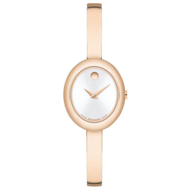 Movado Museum Bangle Women's Rose Gold Tone Quartz Watch 608071