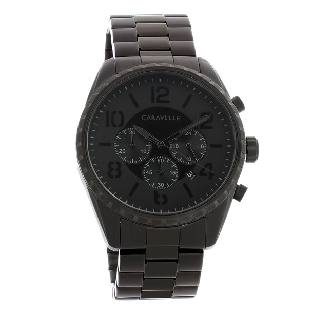 Caravelle By Bulova Men's Black ION Quartz Chronograph Watch 45B150