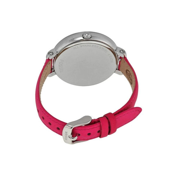 Fossil Heather Women's Silver Dial Hot Pink Strap Quartz Watch ES3277