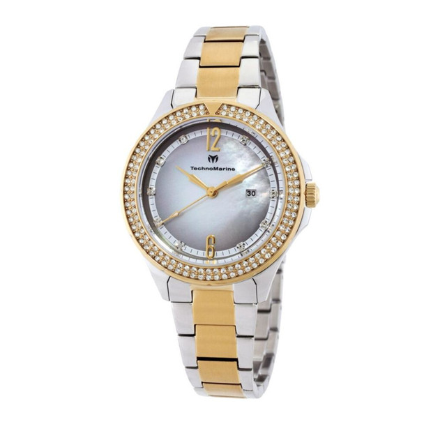 TechnoMarine Luna Women's Two-Tone Silver Dial Quartz Watch TM-826011