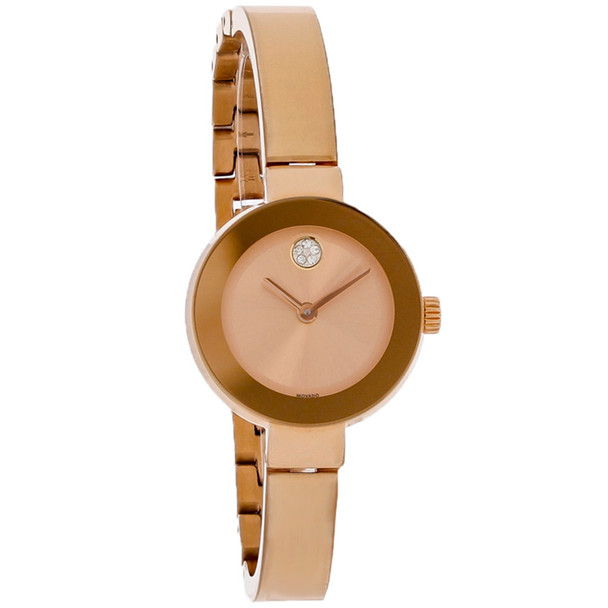 Movado Bold Women's Champagne Dial Rose Gold-Tone Swiss Quartz Watch 3600286