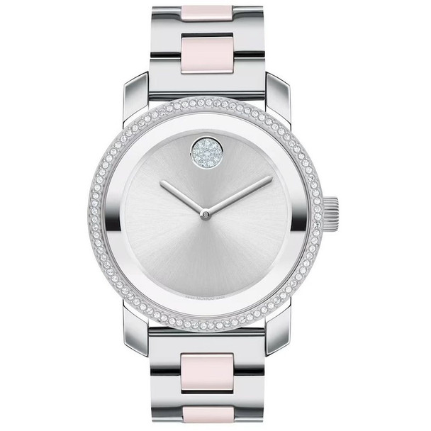 Movado Bold Crystal Silver Dial Women's Quartz Watch 3600881