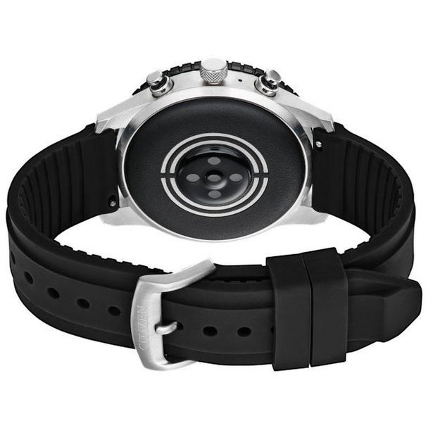 Citizen CZ Smart 44mm Sport Wear OS Black Silicone Strap Watch MX1011-05X